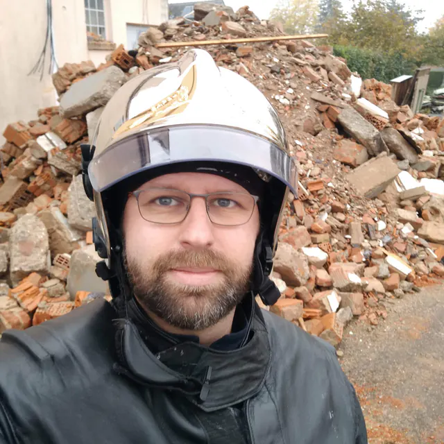 Volunteer firefighter in France